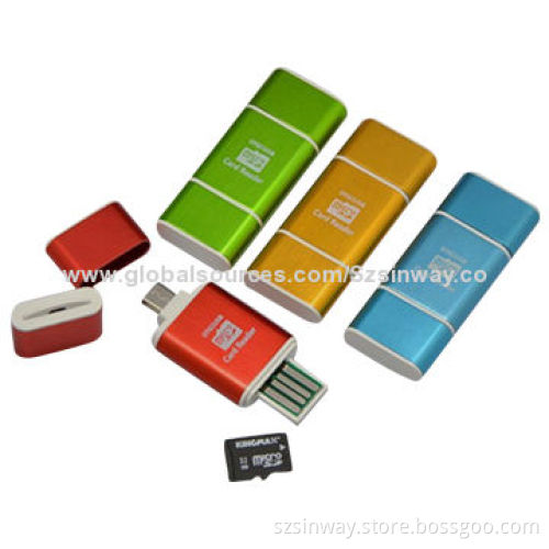 OTG Readers with Free Logo, Support Micro SD Card